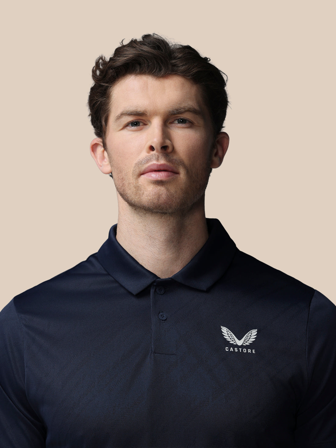Heren golf LVS Engineered gebreid poloshirt met korte mouw – marineblauw - Marineblauw