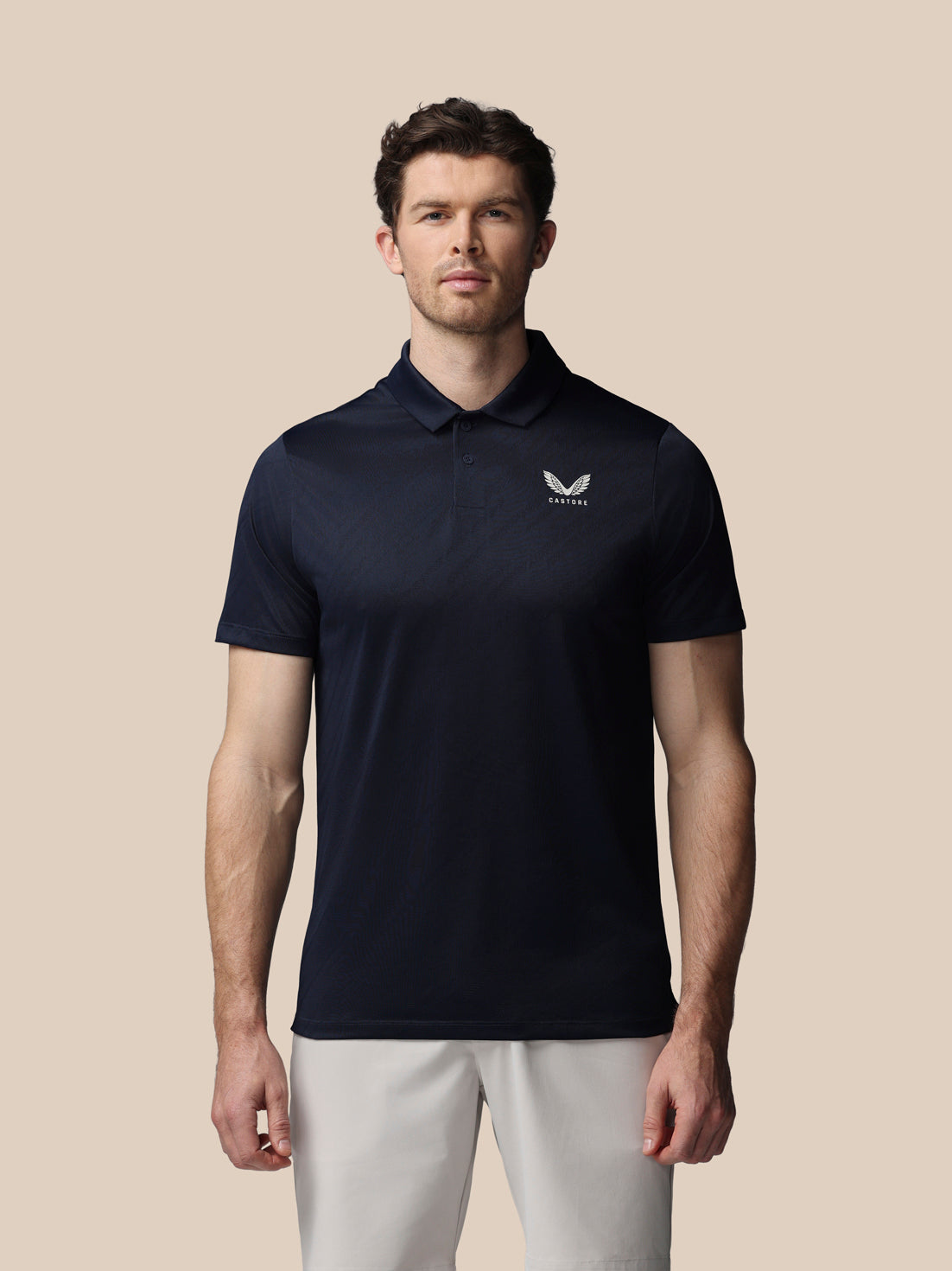 Heren golf LVS Engineered gebreid poloshirt met korte mouw – marineblauw - Marineblauw