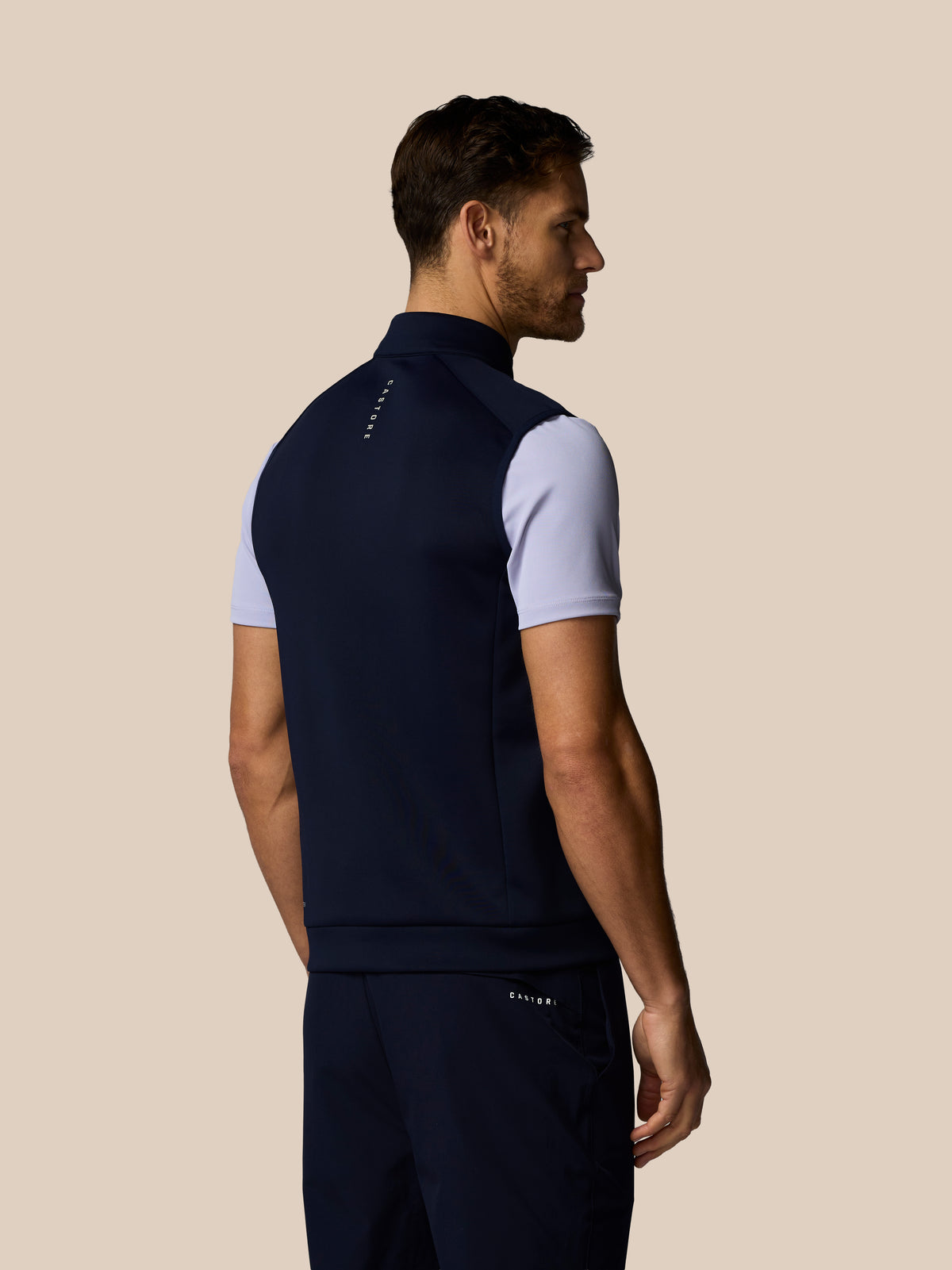 Heren golf Flex bodywarmer met halve rits – marineblauw - Marineblauw