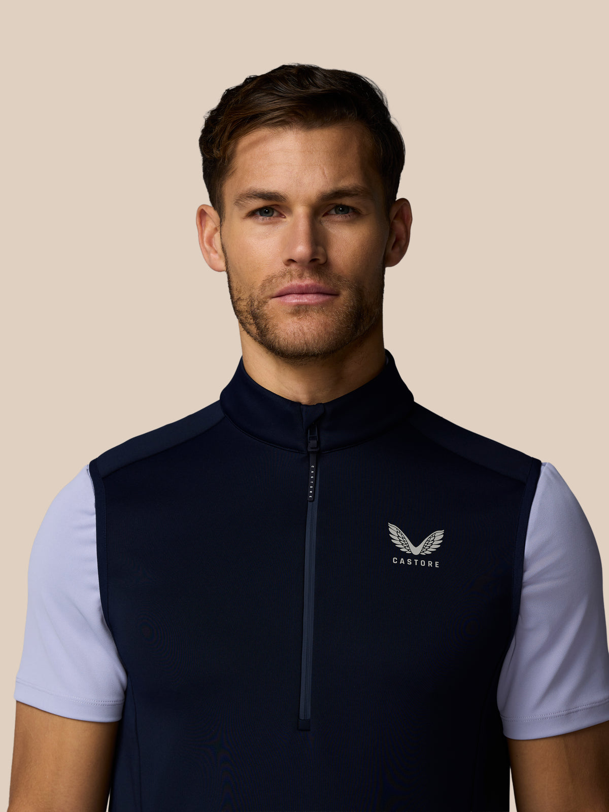 Heren golf Flex bodywarmer met halve rits – marineblauw - Marineblauw