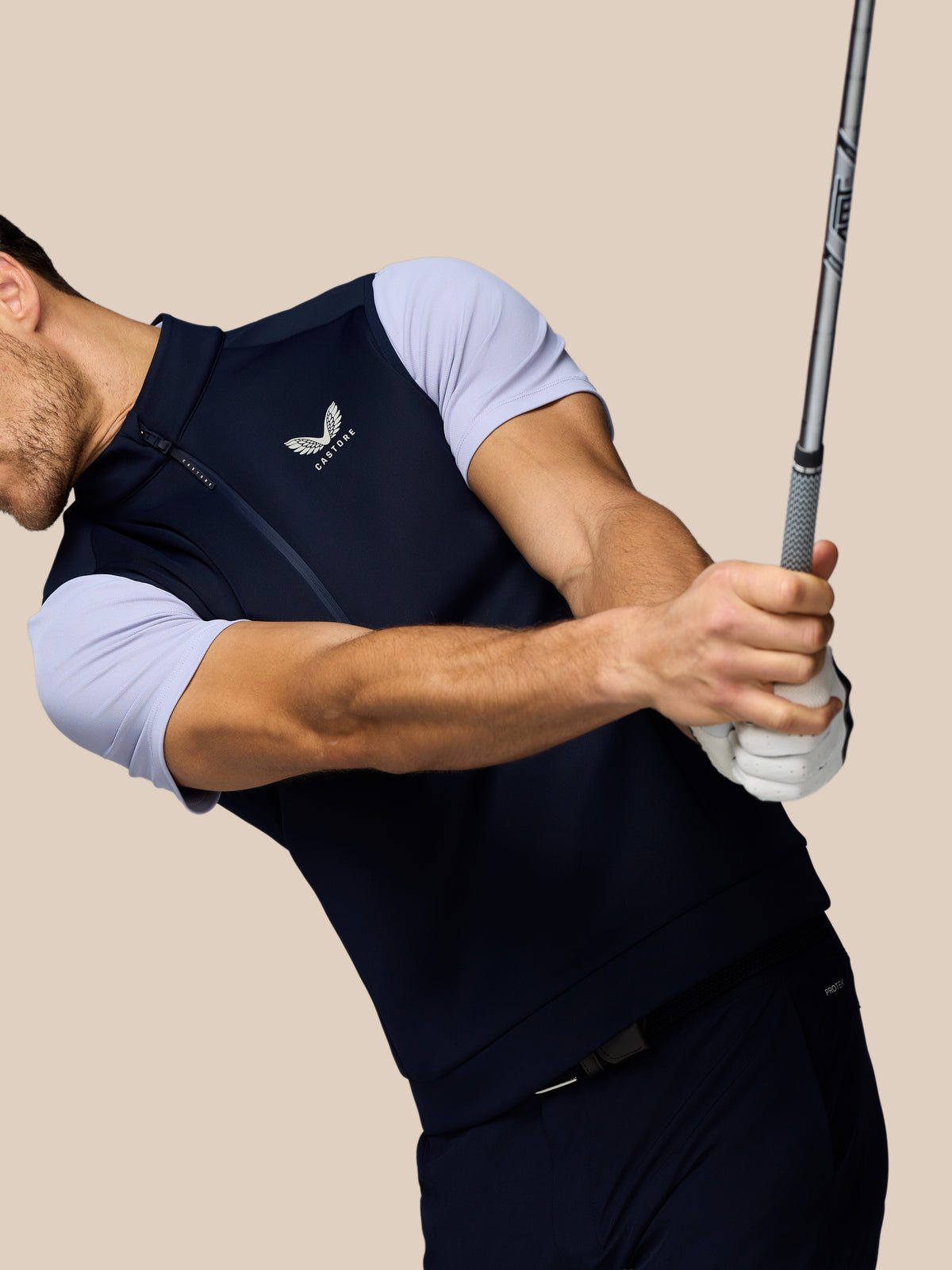 Heren golf Flex bodywarmer met halve rits – marineblauw - Marineblauw