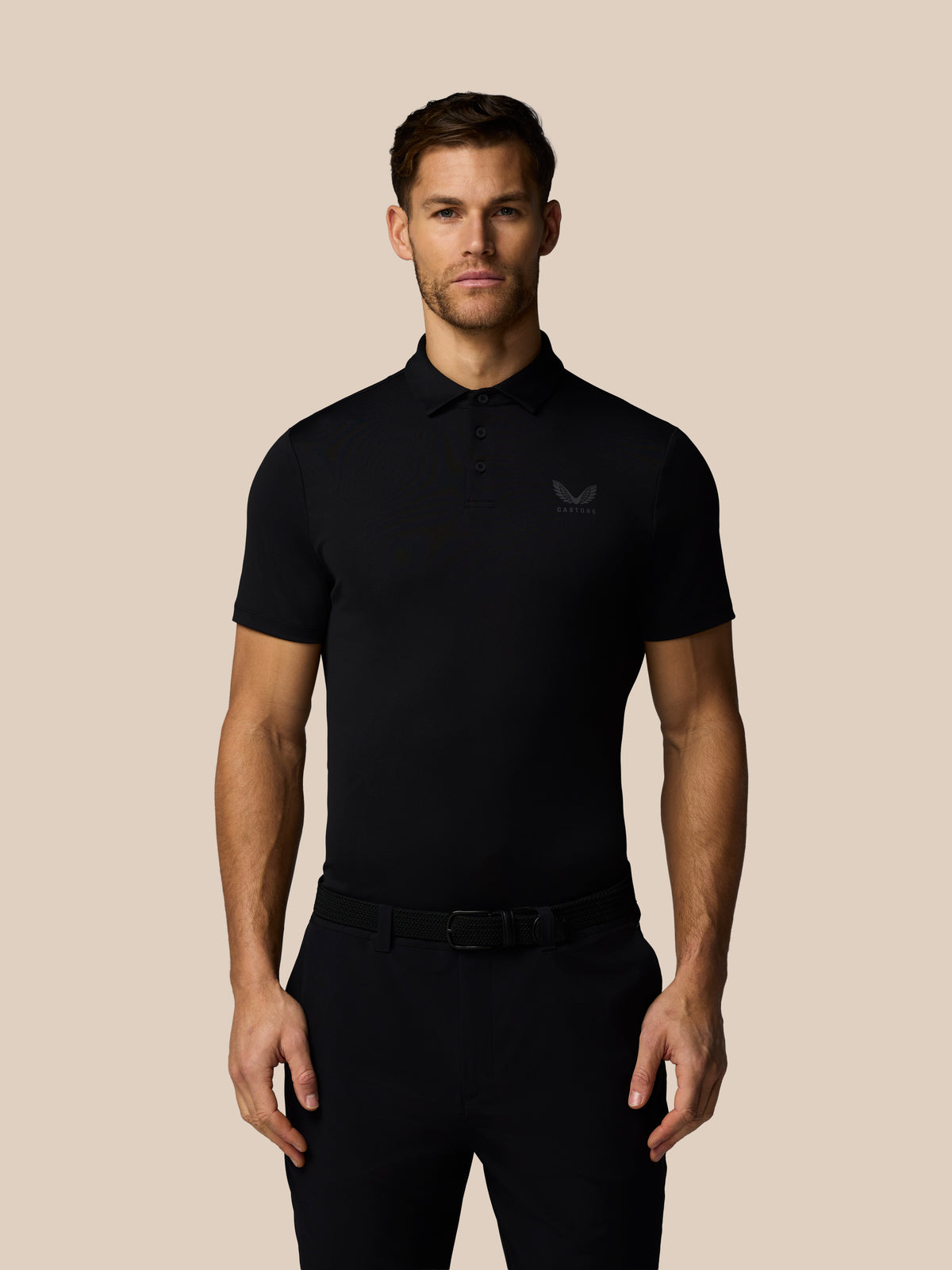 Men’s Golf Essential Short Sleeve Polo Top - Black - Black