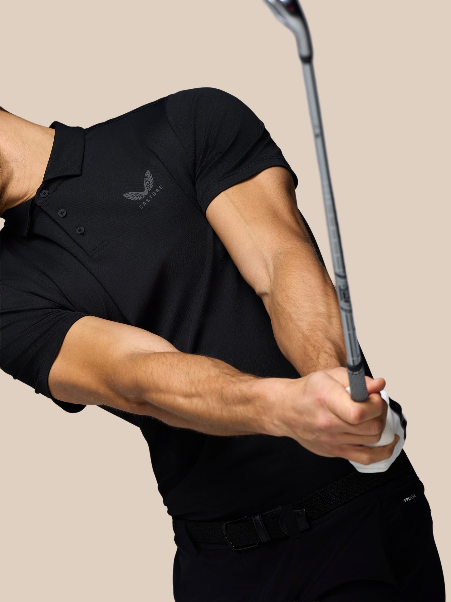 Men’s Golf Essential Short Sleeve Polo Top - Black