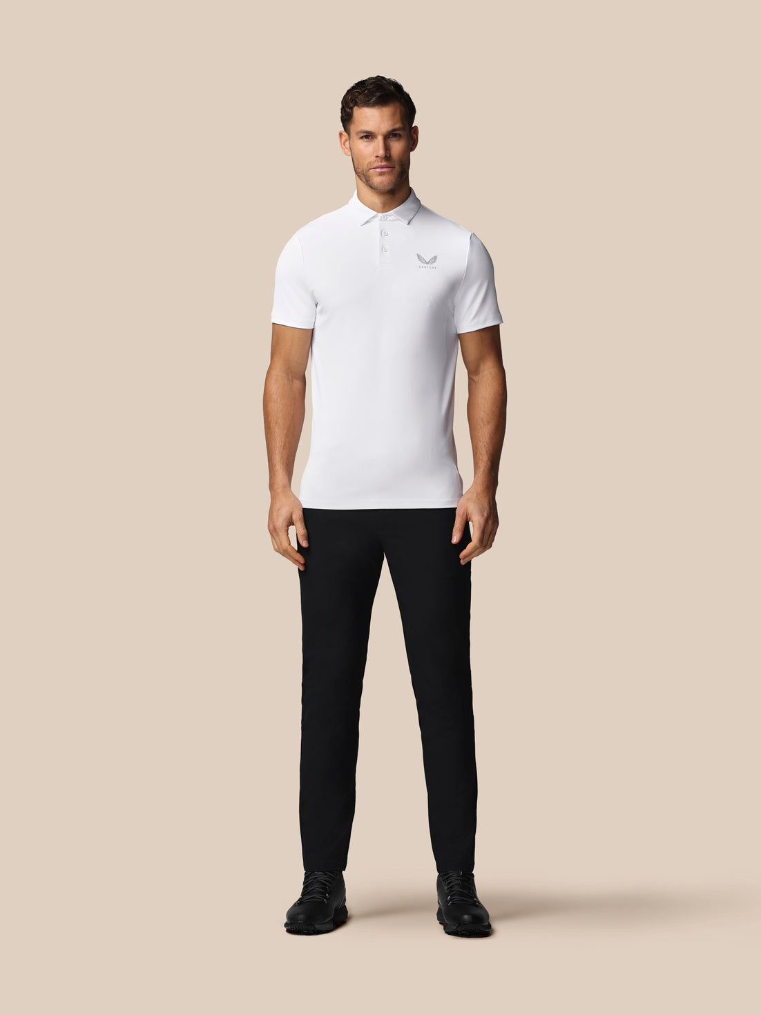 Men’s Golf Essential Short Sleeve Polo Top - White - White
