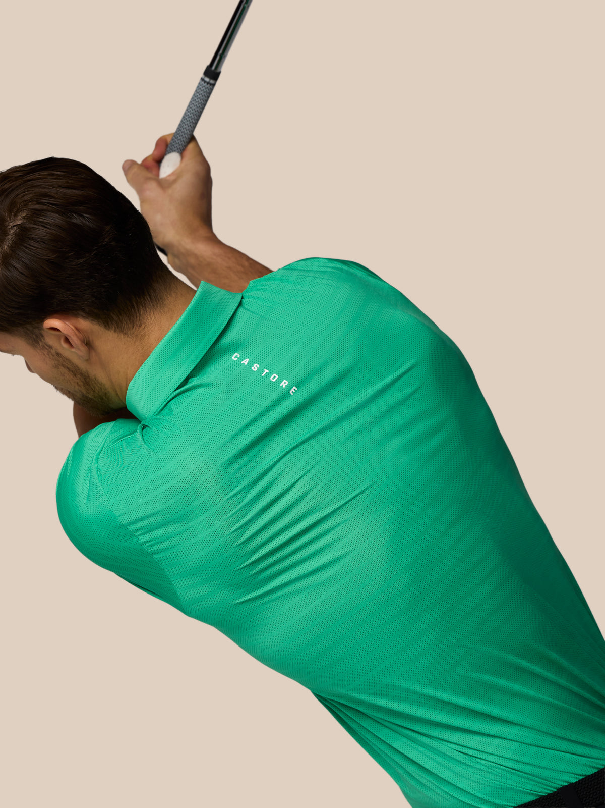 Heren golf gestreept poloshirt met korte mouw – jadegroen - Jadegroen