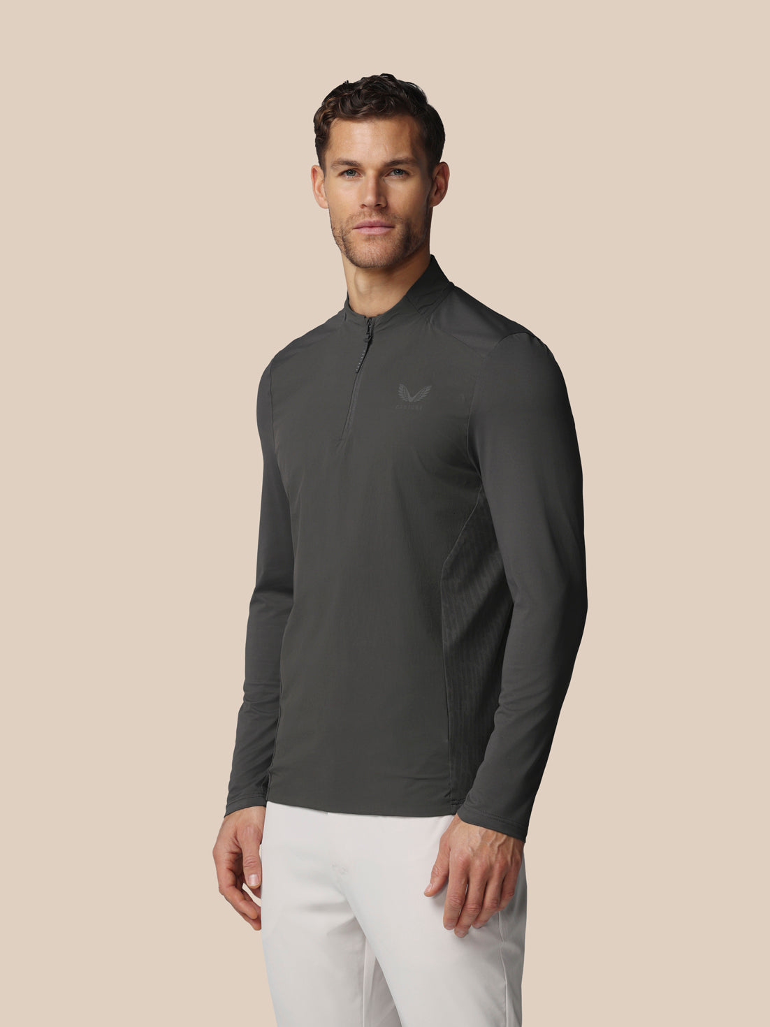 Heren golf LVS 1/4 zip top met lange mouw – Gunmetal - Gunmetal