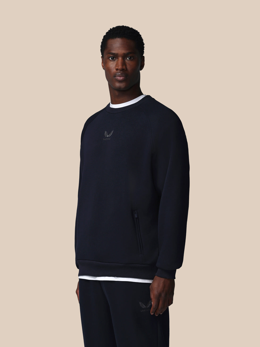 Sudadera Adapt de manga larga en algodón polar de hombre – Azul marino - Azul marino