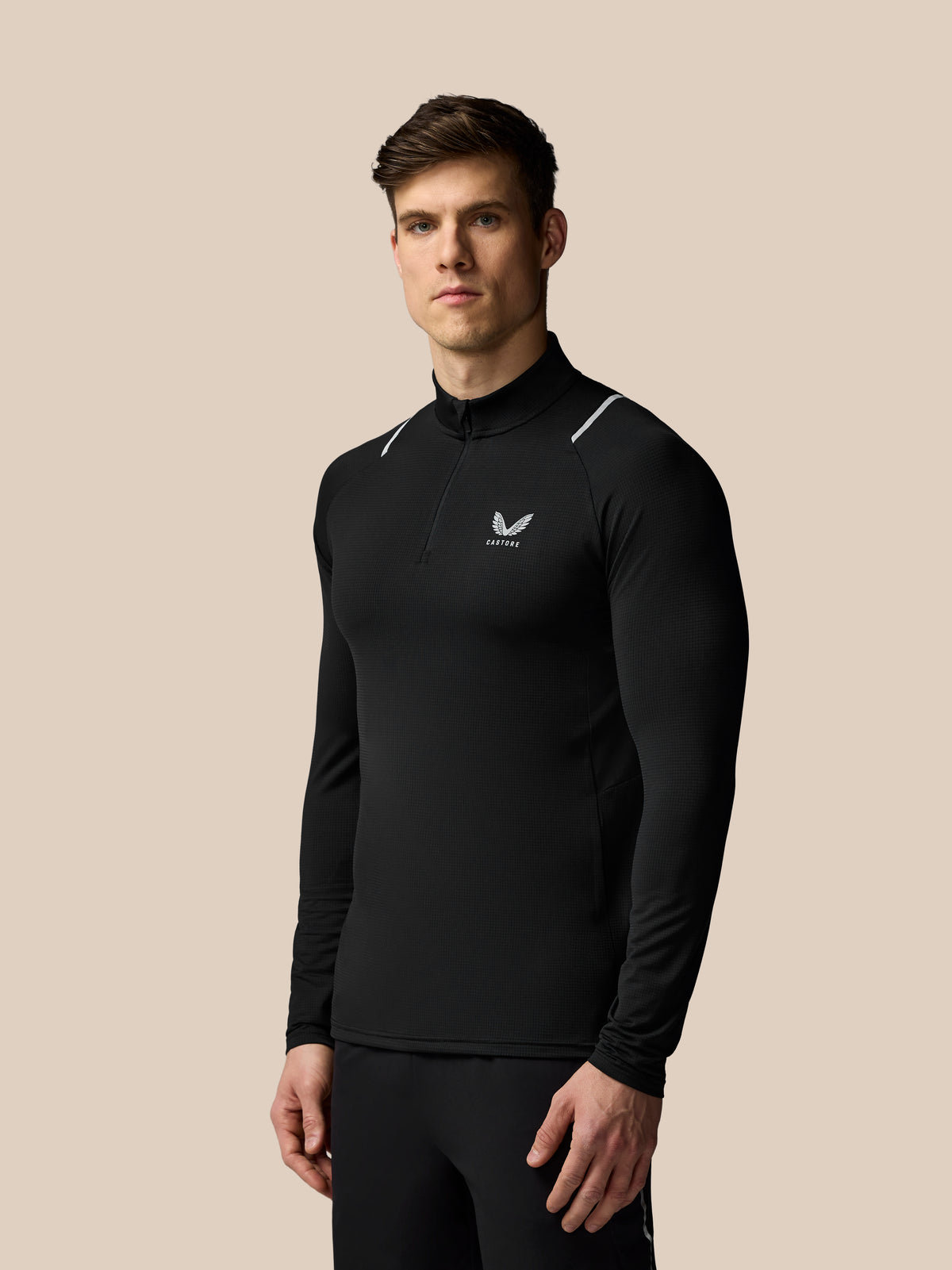 Prenda Apex de entrenamiento con media cremallera de hombre – Negro - Negro