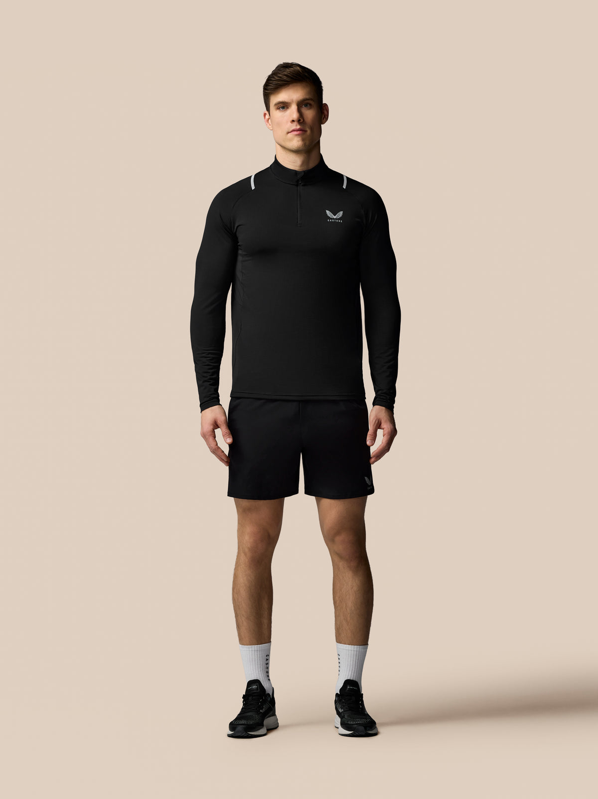 Prenda Apex de entrenamiento con media cremallera de hombre – Negro - Negro