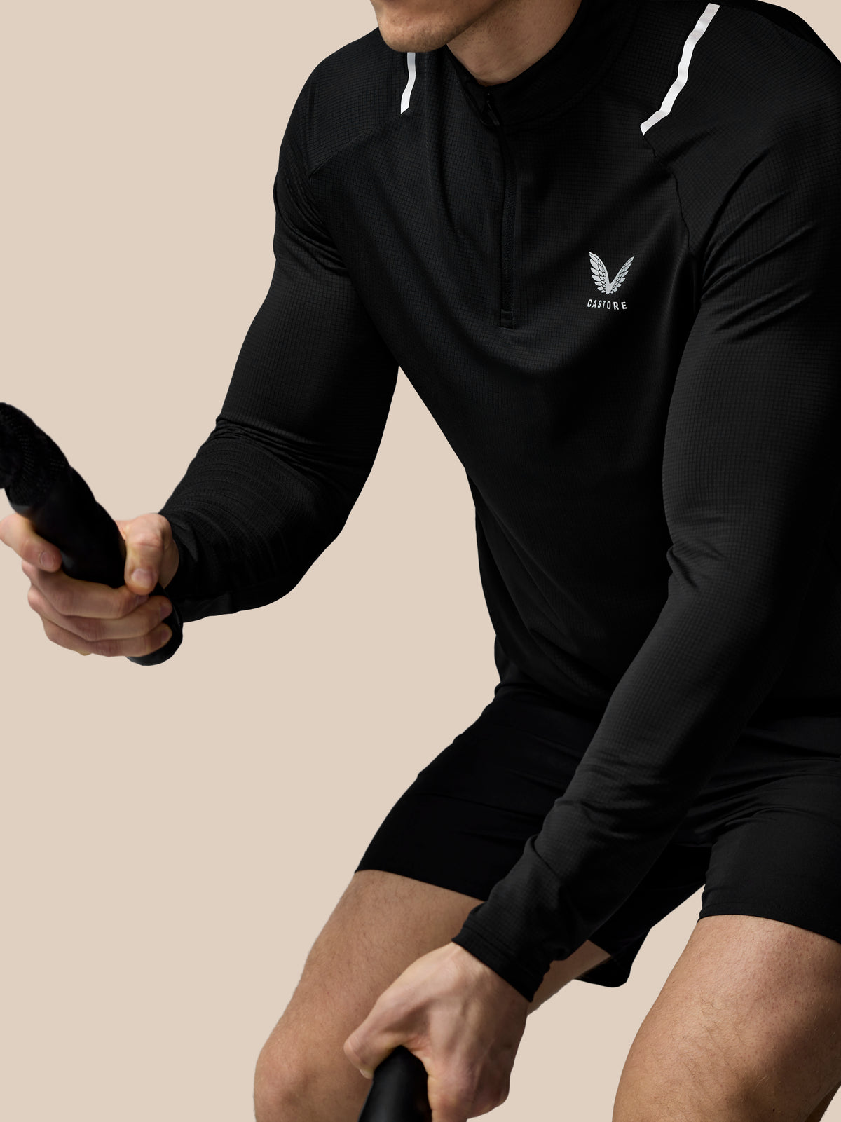 Prenda Apex de entrenamiento con media cremallera de hombre – Negro - Negro