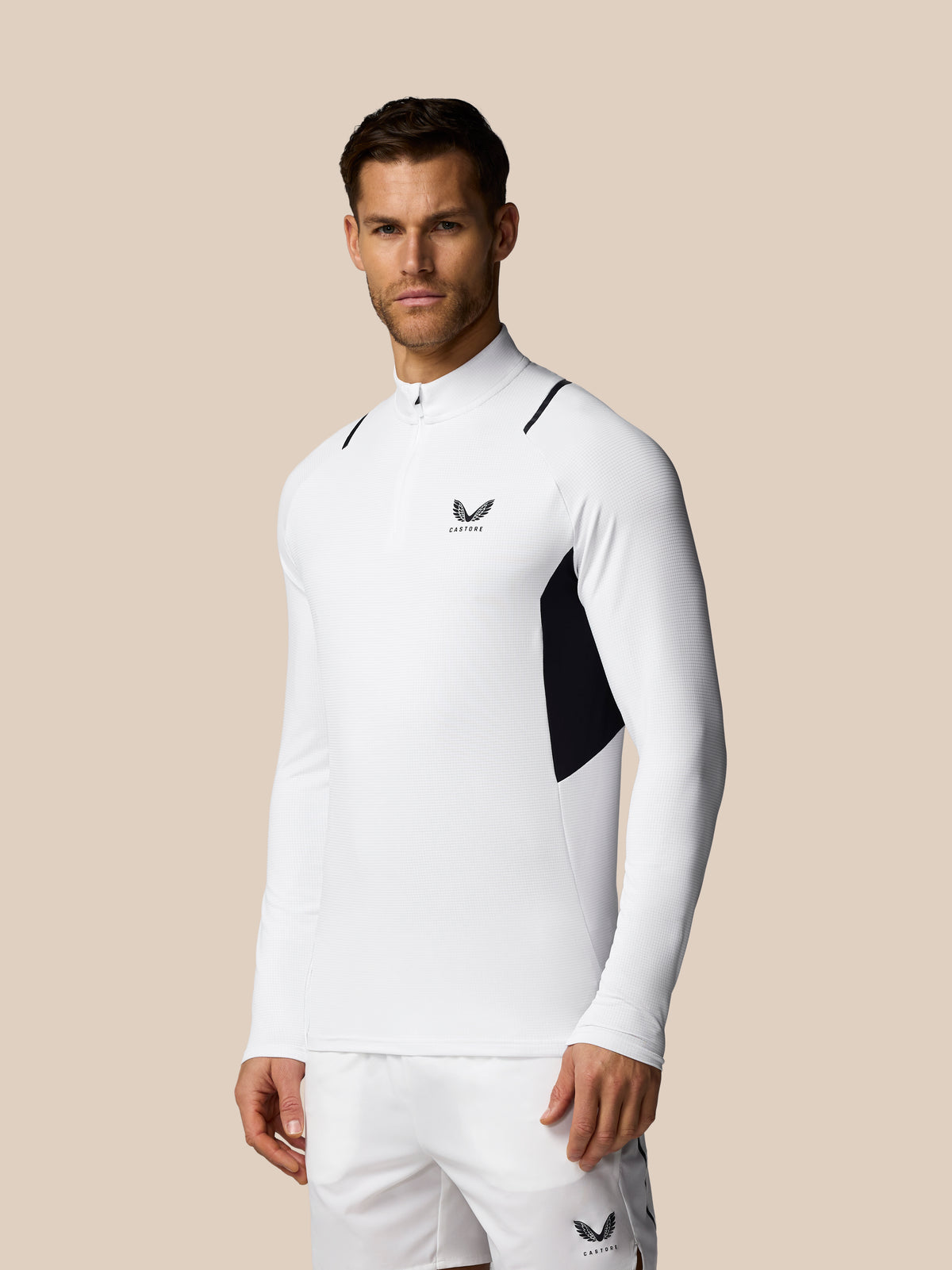 Herren Apex Trainings-1/4-Zip-Oberteil – Weiss - Weiss