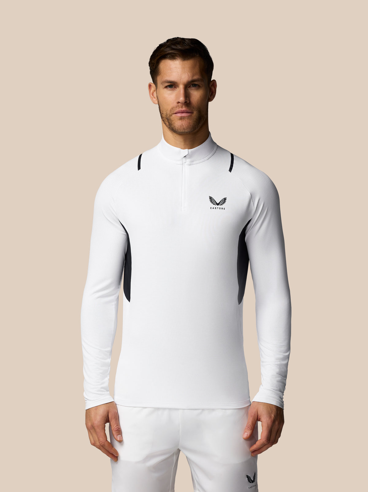 Herren Apex Trainings-1/4-Zip-Oberteil – Weiss - Weiss