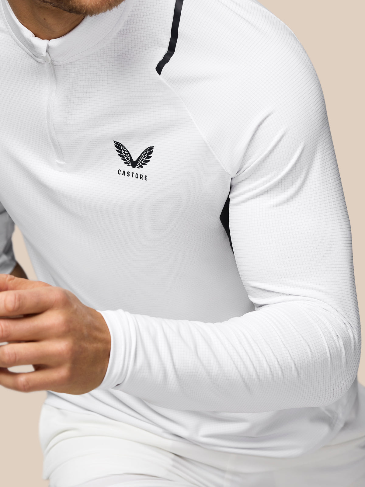 Herren Apex Trainings-1/4-Zip-Oberteil – Weiss - Weiss