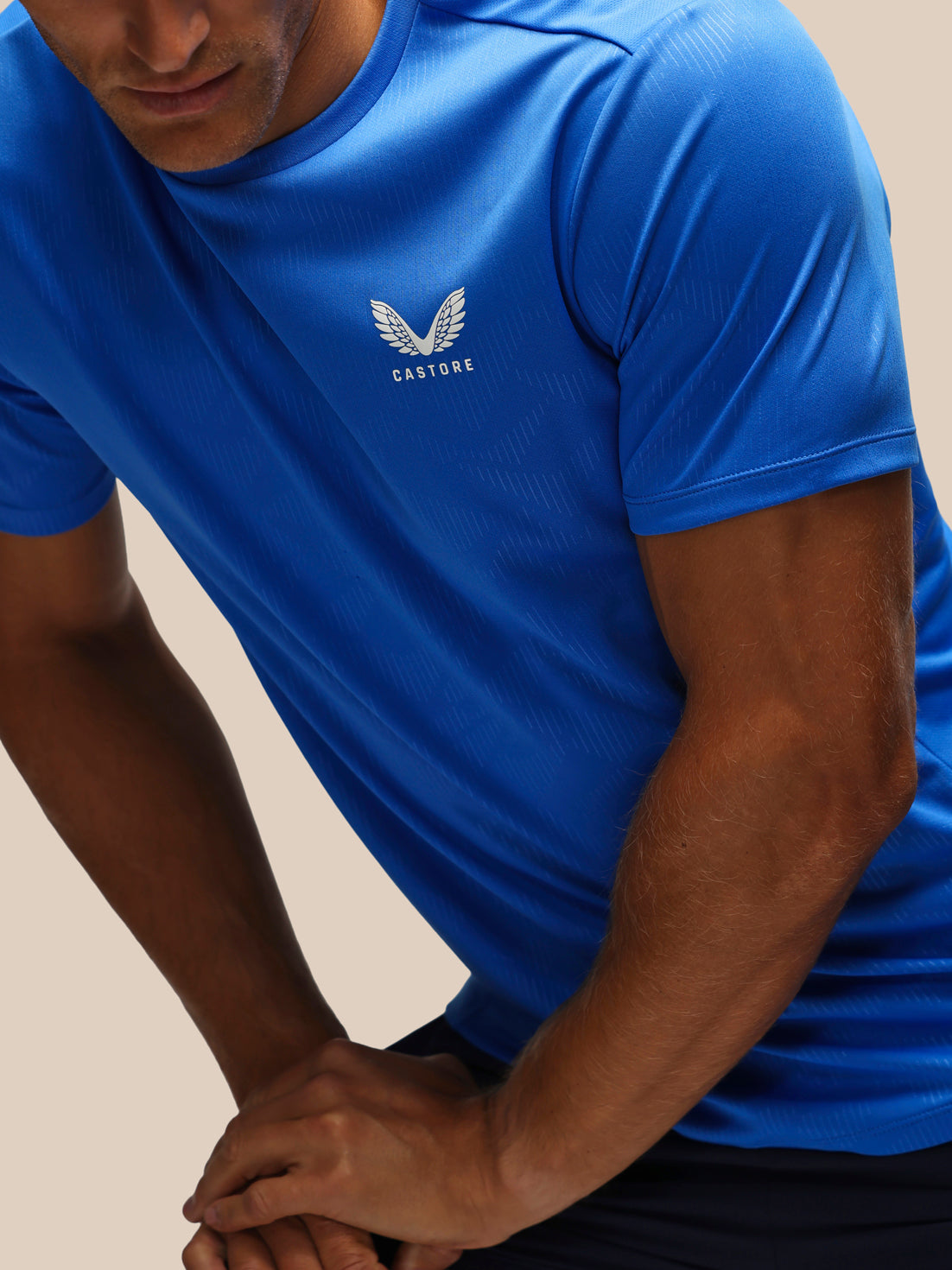Adapt-T-Shirt für Herren mit kurzen Ärmeln und durchgehendem Aufdruck – Blau - Blau