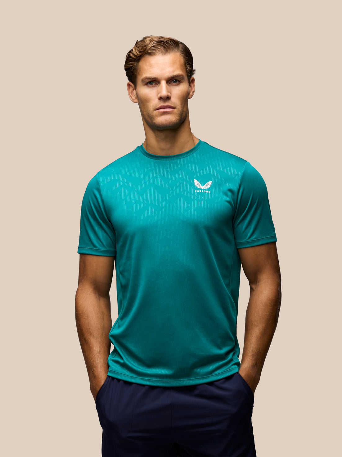Heren Adapt T-shirt met korte mouwen en all-overprint - Blauwgroen / Wit - Petrol