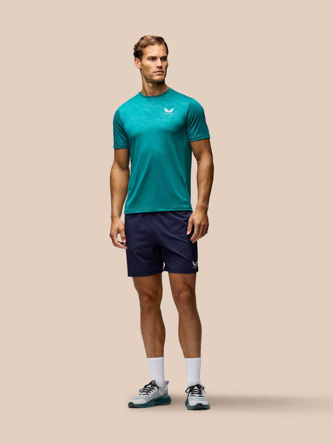 Heren Adapt T-shirt met korte mouwen en all-overprint - Blauwgroen / Wit - Petrol