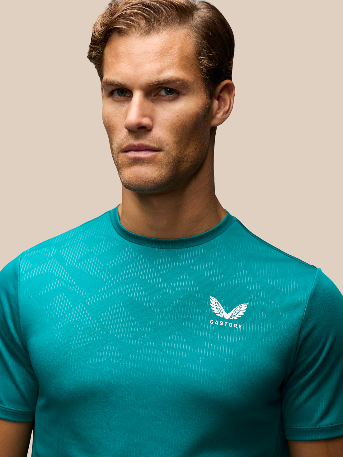 Heren Adapt T-shirt met korte mouwen en all-overprint - Blauwgroen / Wit - Petrol