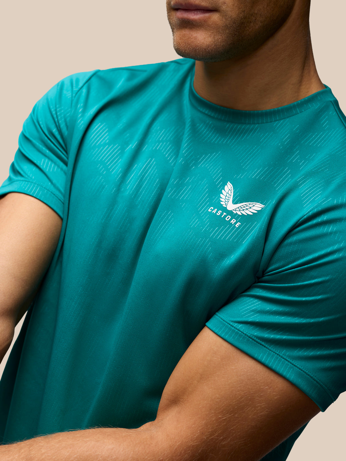 Heren Adapt T-shirt met korte mouwen en all-overprint - Blauwgroen / Wit - Petrol