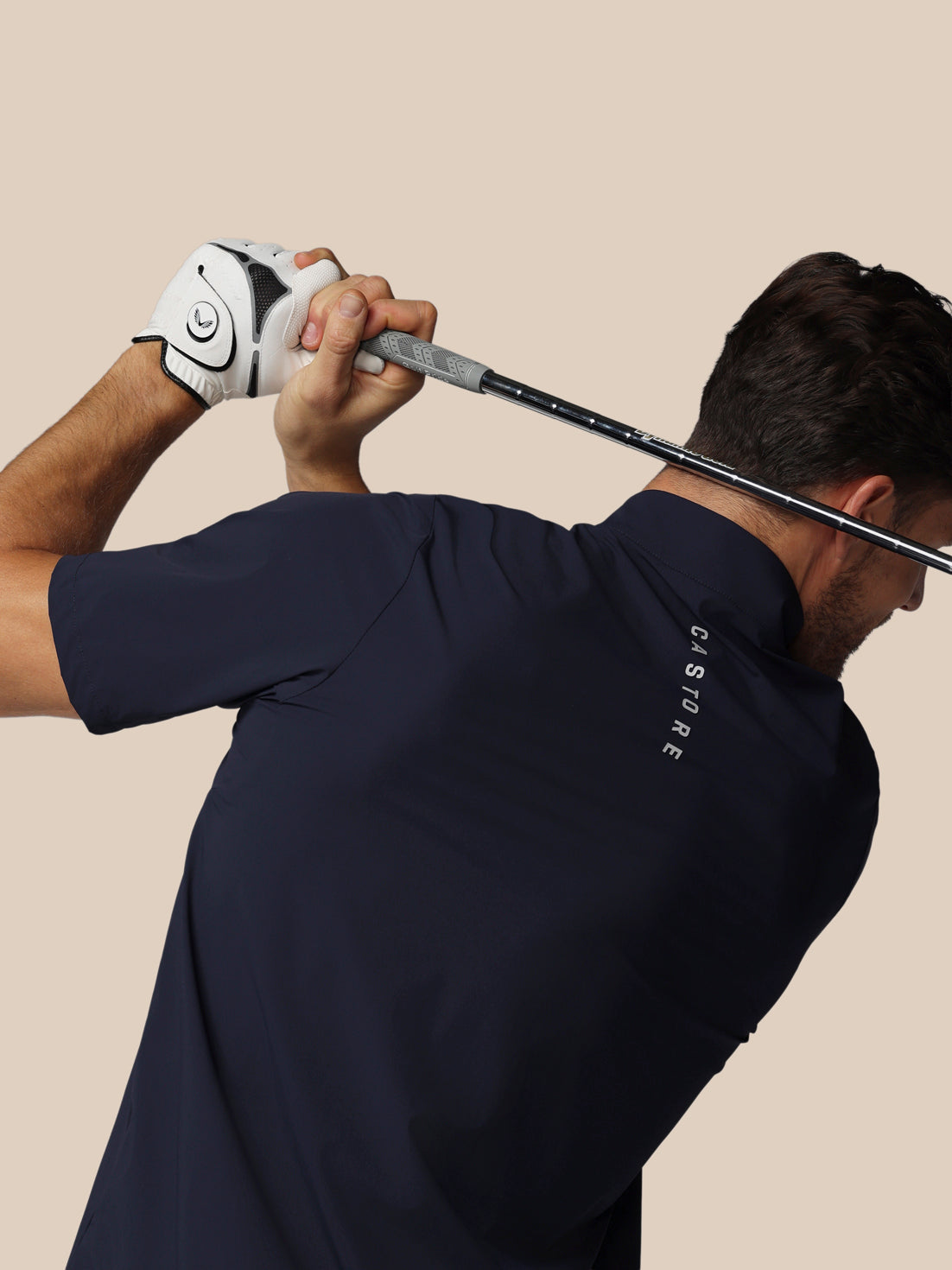Heren golf Movement top met korte mouw – marineblauw - Marineblauw