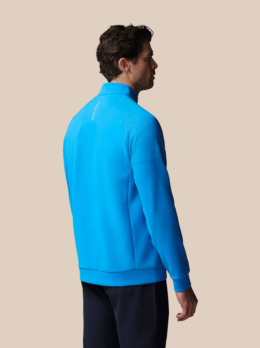 Herren Golf Flex Debossed 1/4-Zip-Langarm-Oberteil – Blau - Blau