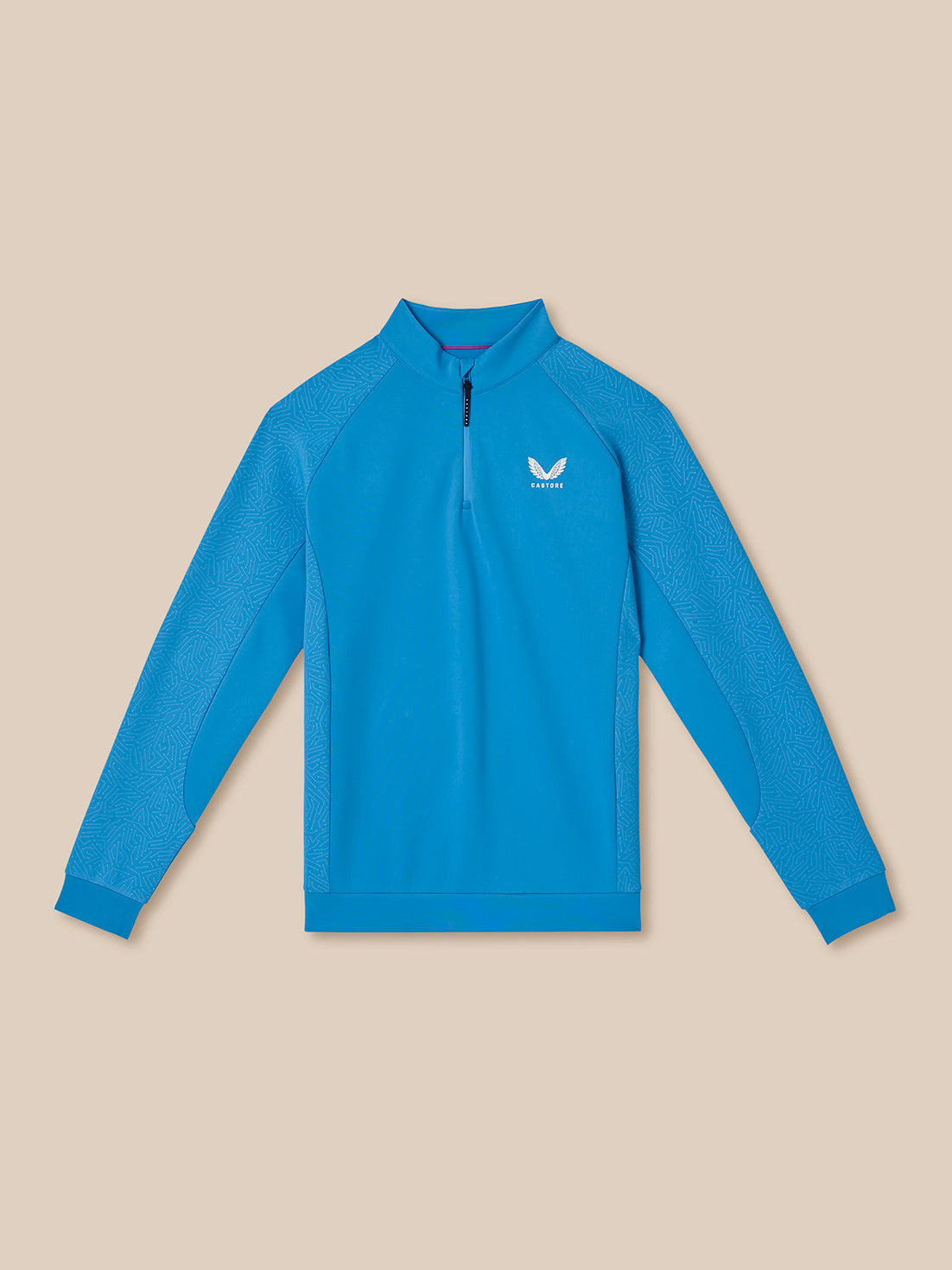 Herren Golf Flex Debossed 1/4-Zip-Langarm-Oberteil – Blau - Blau