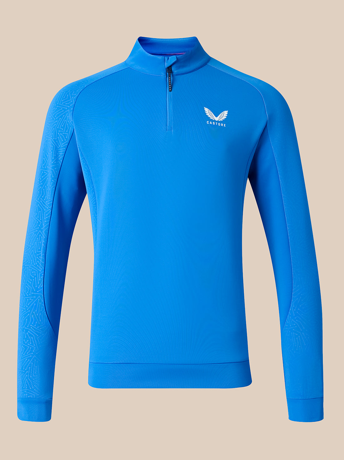 Camiseta de manga larga con cremallera de un cuarto para hombre Flex de golf - Azul - Nebulas Blue