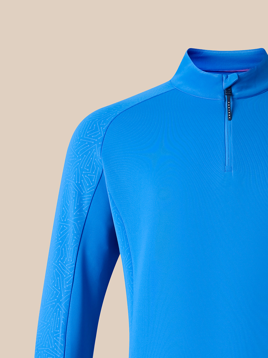 Camiseta de manga larga con cremallera de un cuarto para hombre Flex de golf - Azul - Nebulas Blue