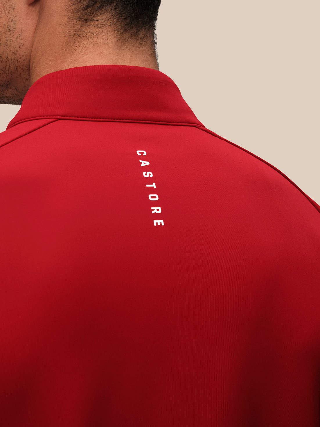 Herren-Golf-Flex-Langarm-Shirt mit Viertelreissverschluss – Rot - Rot