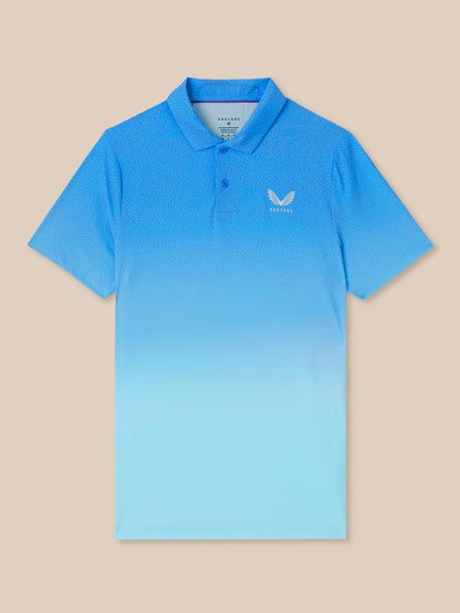 Men’s Golf Map Printed Short Sleeve Polo Top - Blue