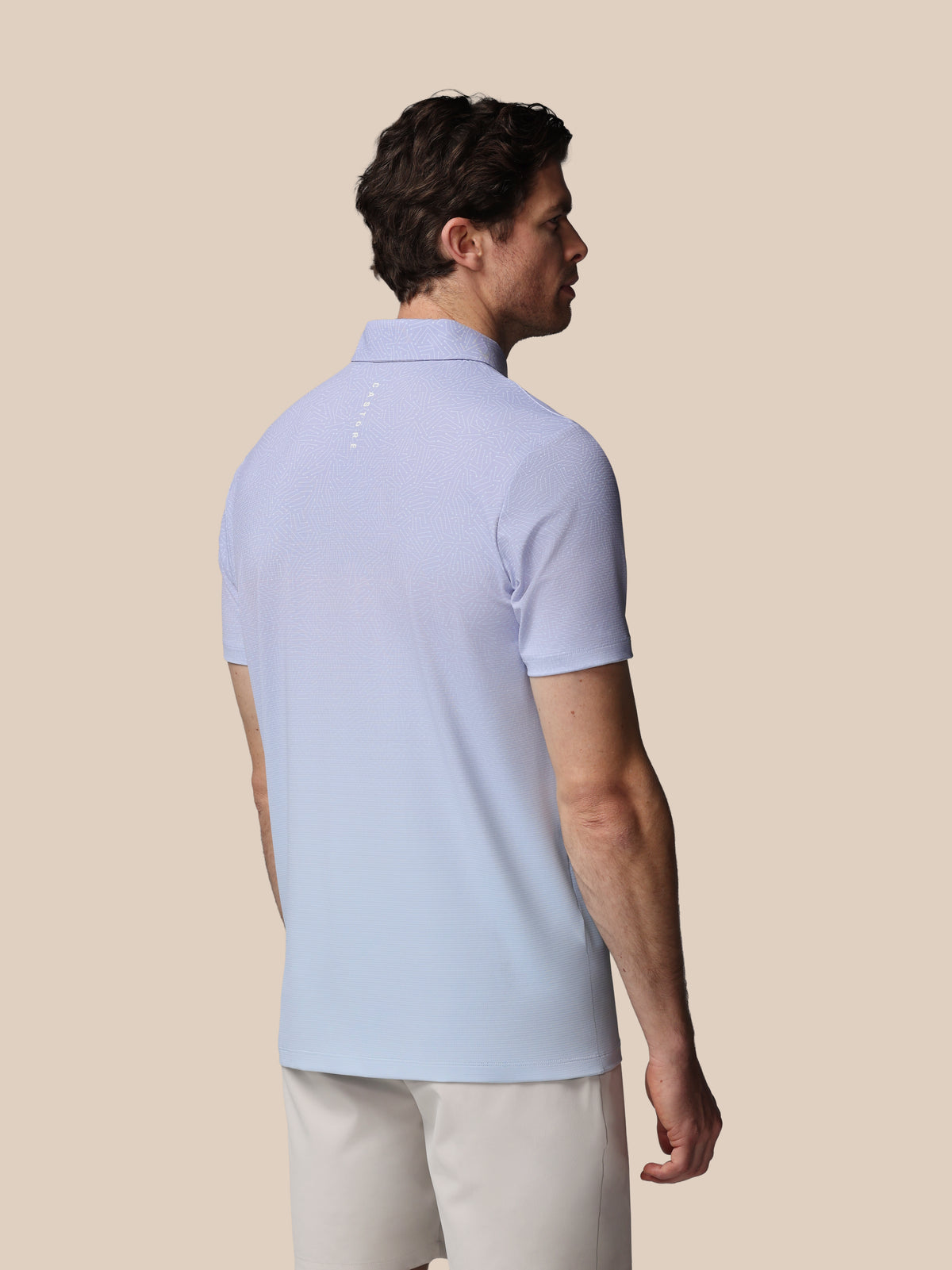 Herren Golf Kurzarm-Poloshirt mit Kartenprint - Lavendel - Lavendel