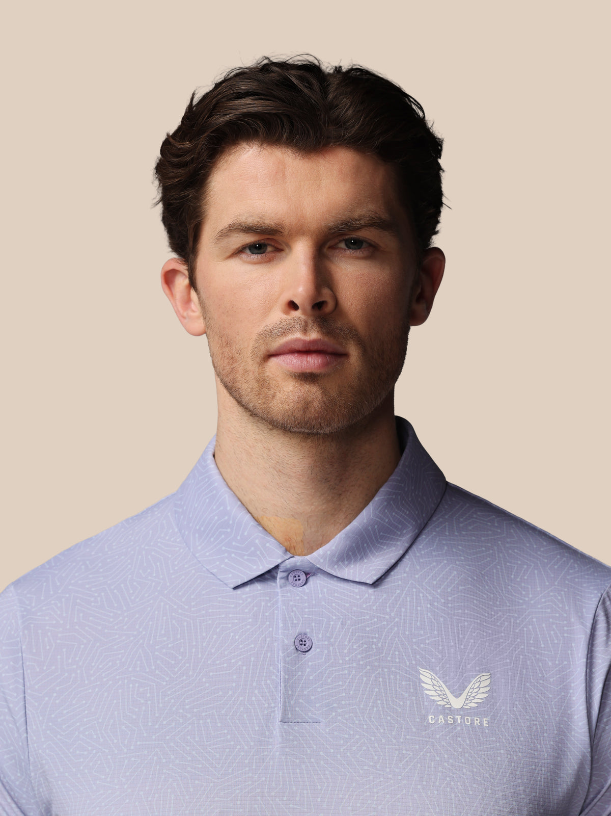 Herren Golf Kurzarm-Poloshirt mit Kartenprint - Lavendel - Lavendel