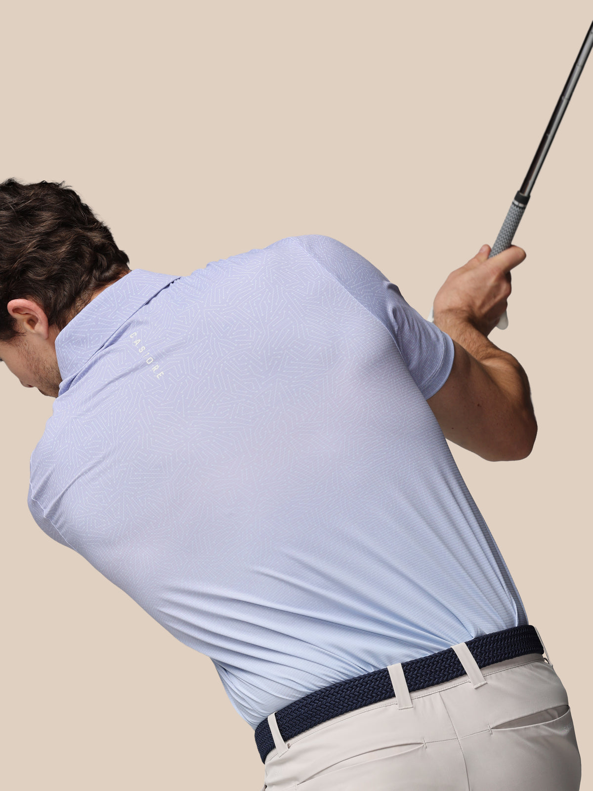 Herren Golf Kurzarm-Poloshirt mit Kartenprint - Lavendel - Lavendel