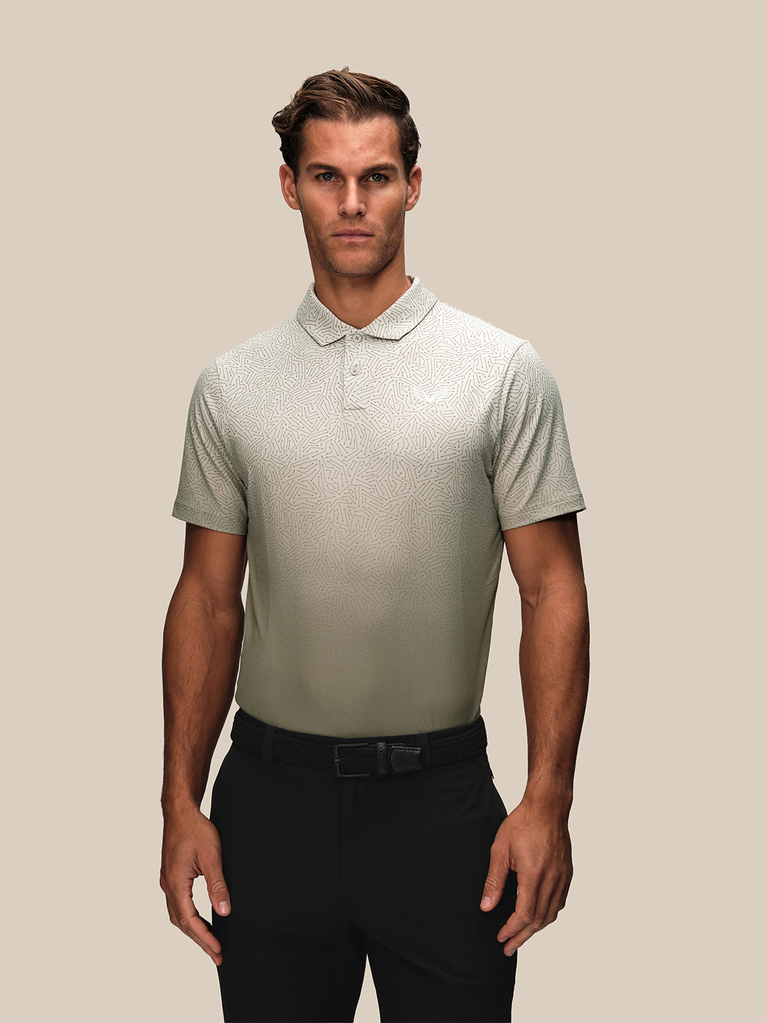 Herren Golf Kurzarm-Poloshirt – Creme - Creme