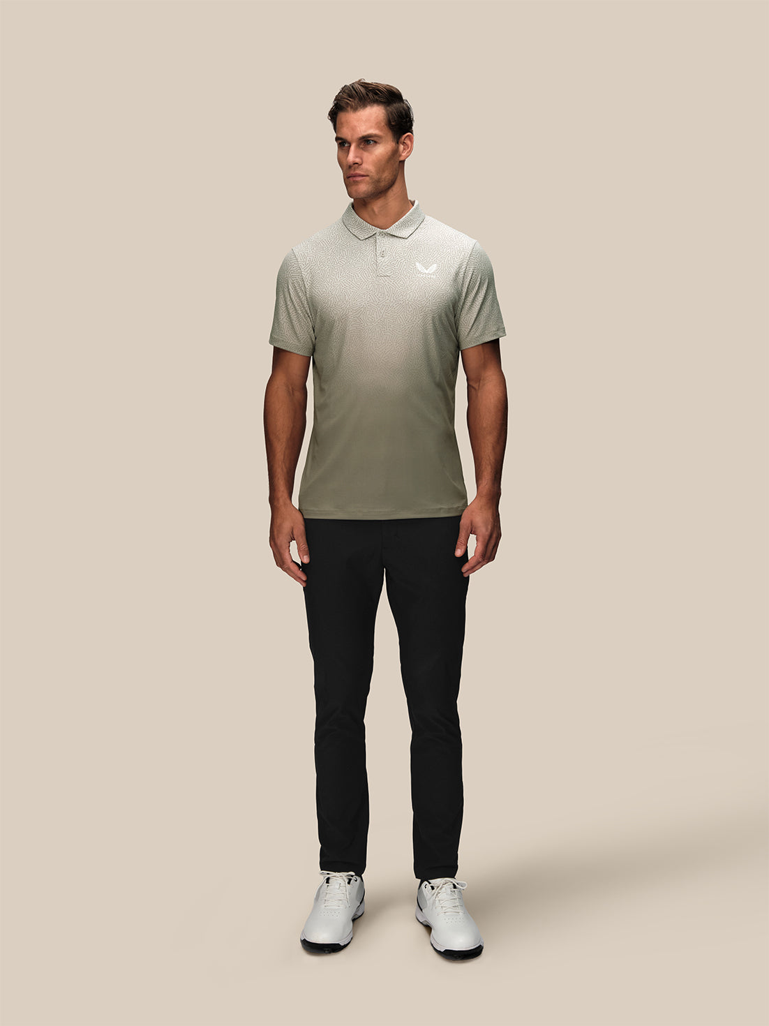 Herren Golf Kurzarm-Poloshirt – Creme - Creme