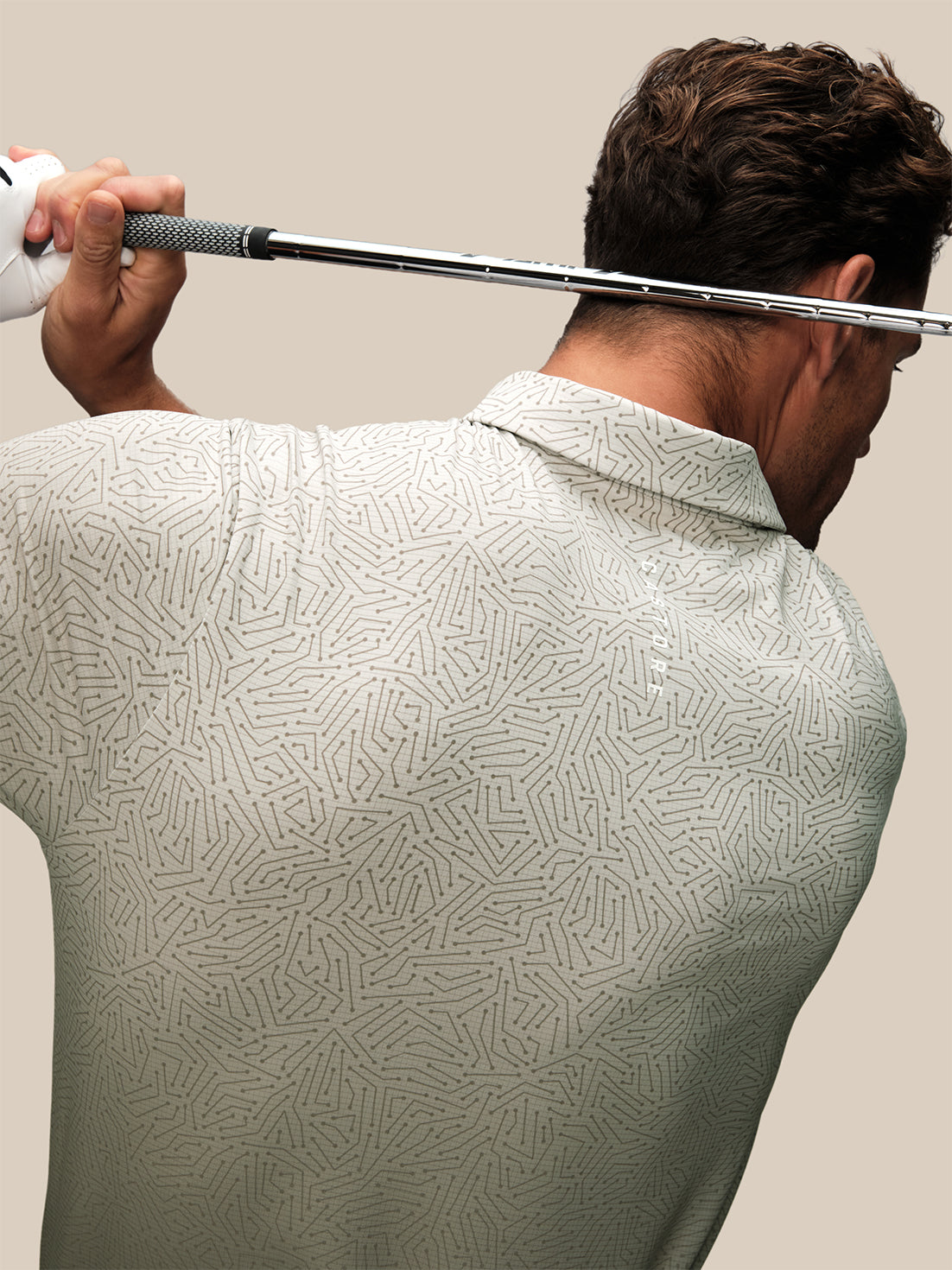 Herren Golf Kurzarm-Poloshirt – Creme - Creme