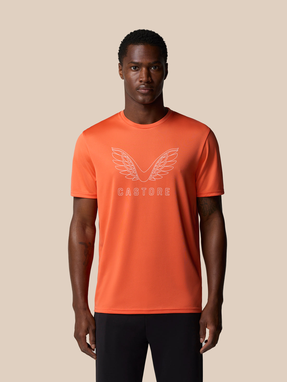 Grafisch Training T-shirt – Helderoranje - Bright Orange