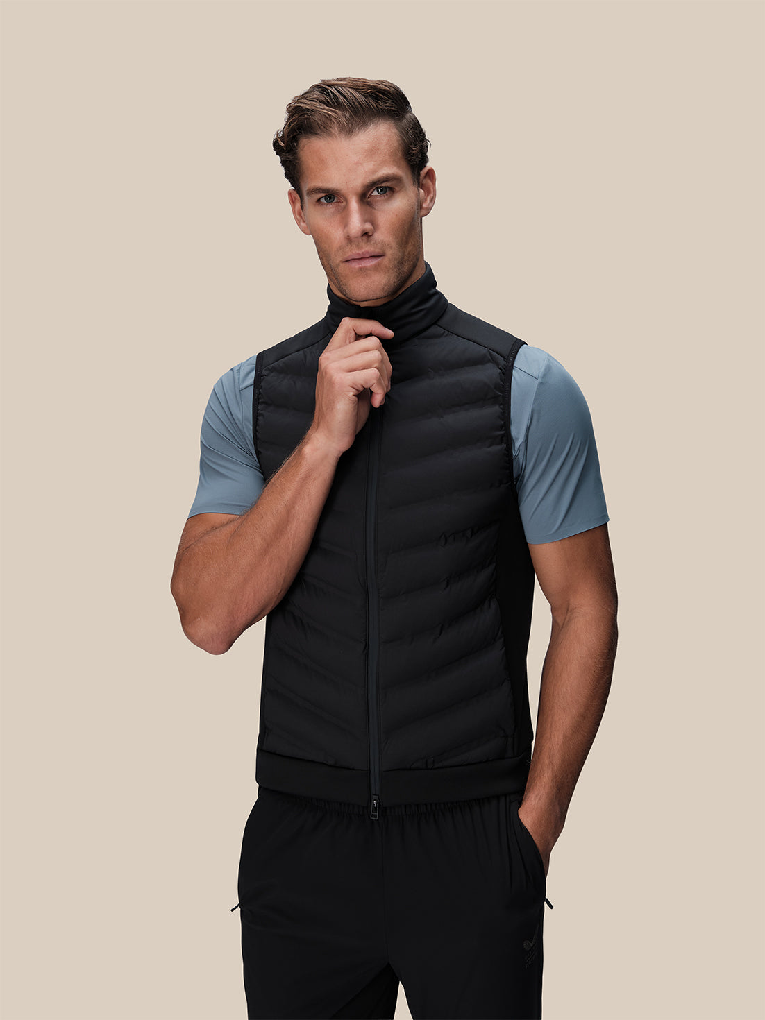 Herren Reiss x Castore Hybrid Weste – Schwarz - Schwarz