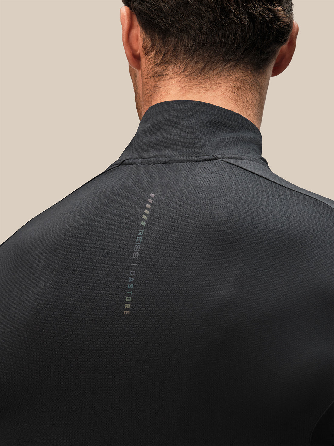 Men's Reiss x Castore Long Sleeve Quarter Zip Top - Black - Black