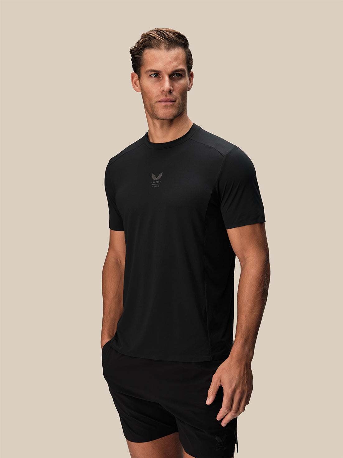 Camiseta de manga corta Performance Hombre Reiss x Castore - Negro