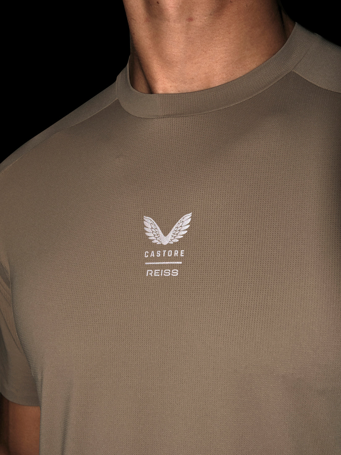 Men's Reiss x Castore Performance Short Sleeve T-Shirt - Beige - Beige