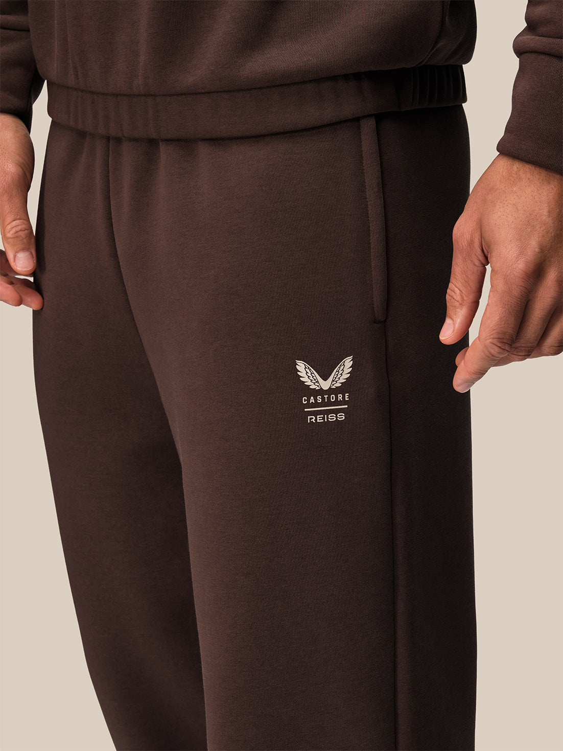 Pantalón de chándal Hombre Reiss x Castore Wide Leg Polar - Cocoa Bark - Marrón
