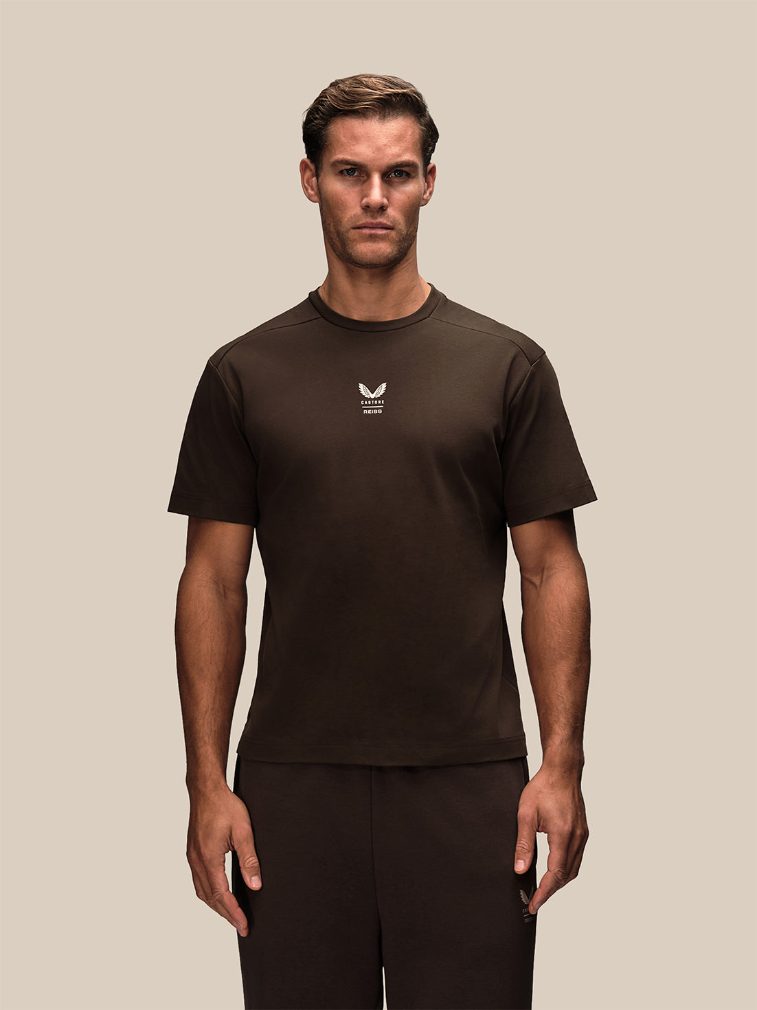 Camiseta de manga corta con gráfico extragrande Reiss x Castore para Hombre - Marrón