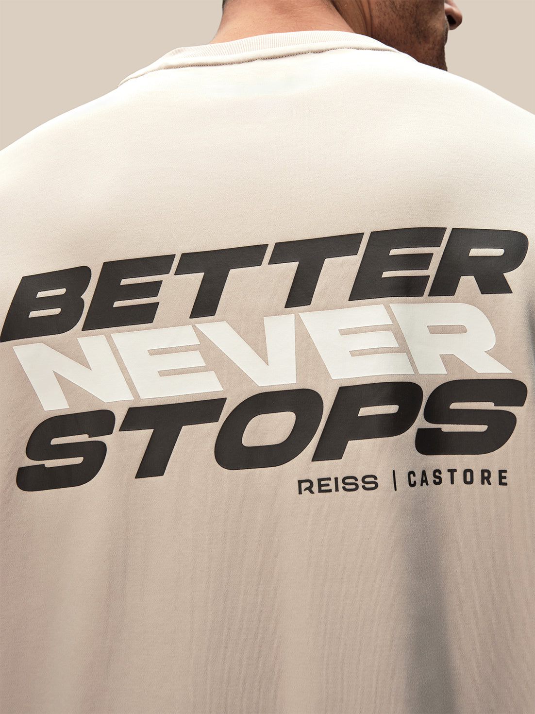Heren Reiss x Castore oversized T-shirt met grafische print en korte mouwen - Steen - Steen