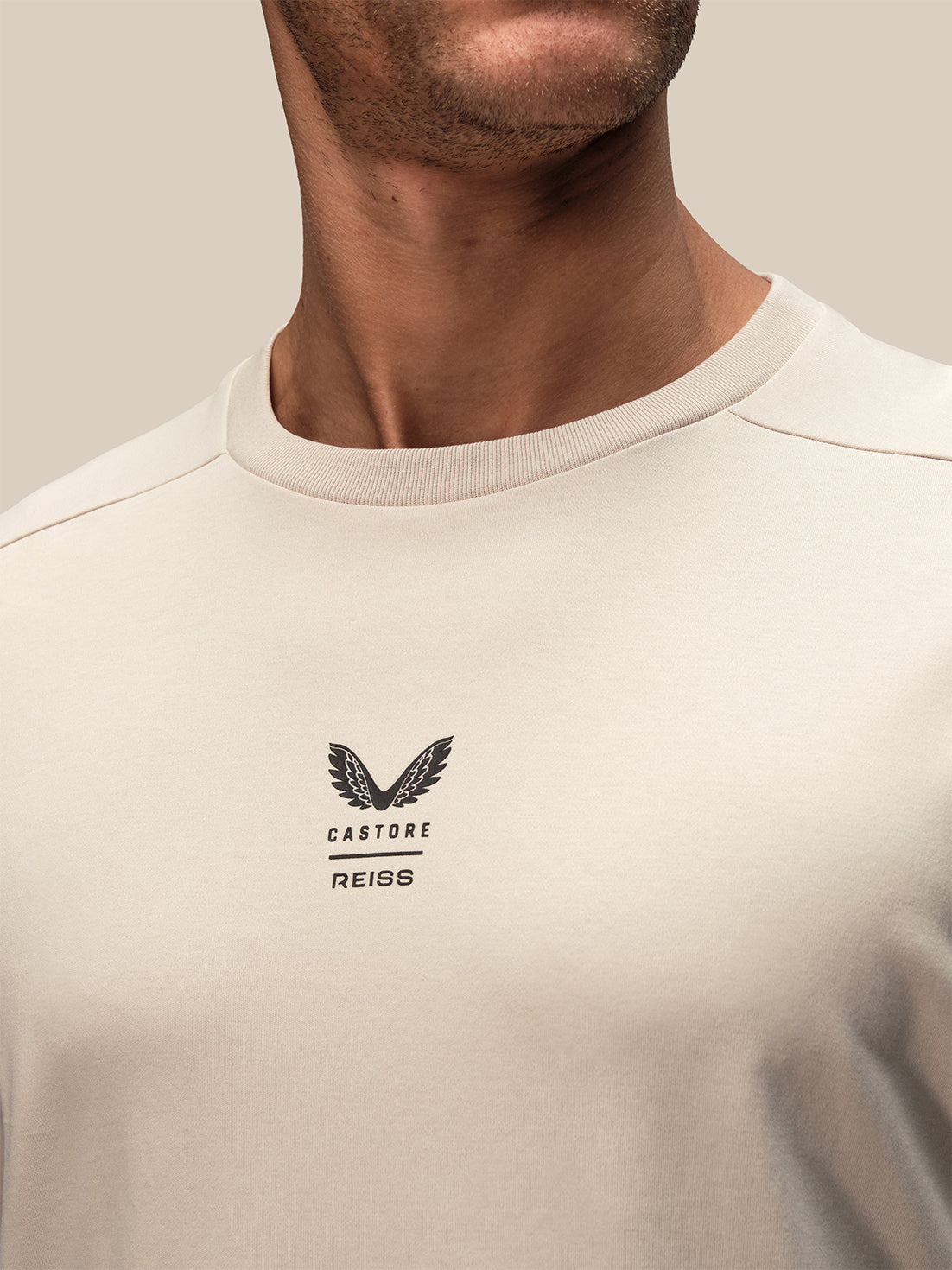 Heren Reiss x Castore oversized T-shirt met grafische print en korte mouwen - Steen - Steen