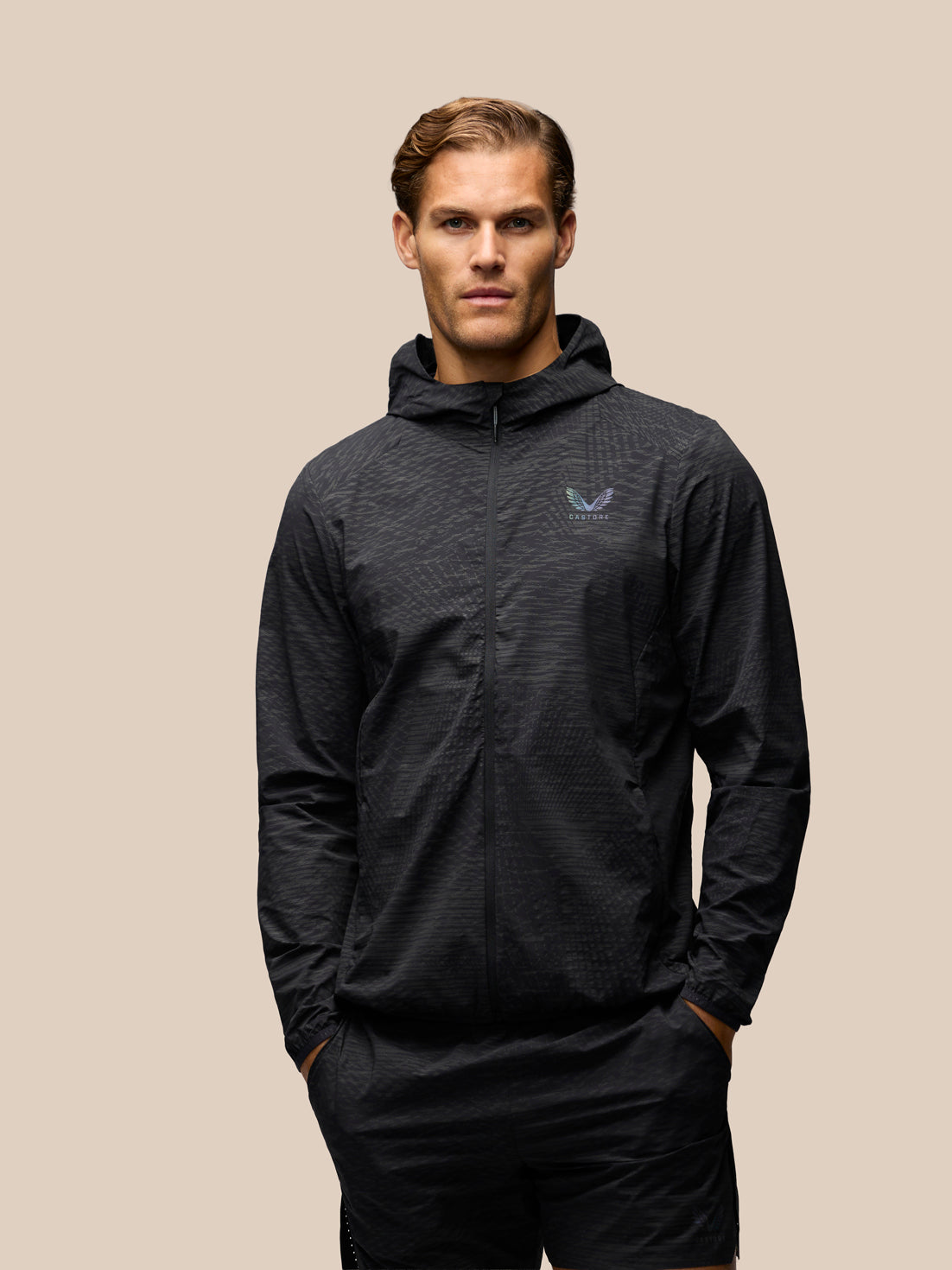 Herren Zone LVS Langarm-Laufjacke - Schwarz - Schwarz