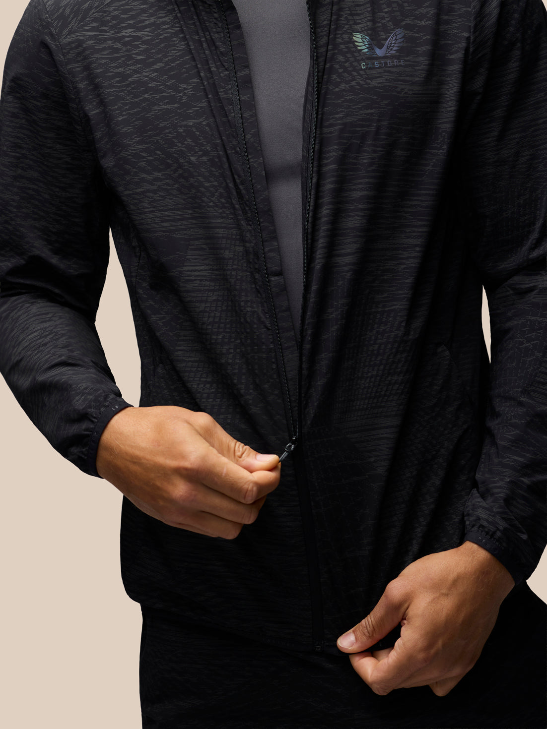 Herren Zone LVS Langarm-Laufjacke - Schwarz - Schwarz