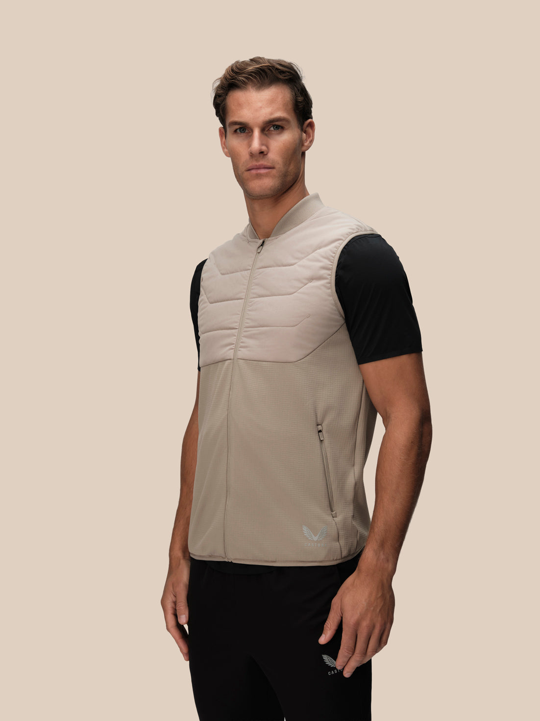 Heren Thermo Hybrid Bodywarmer – Taupe - Taupe