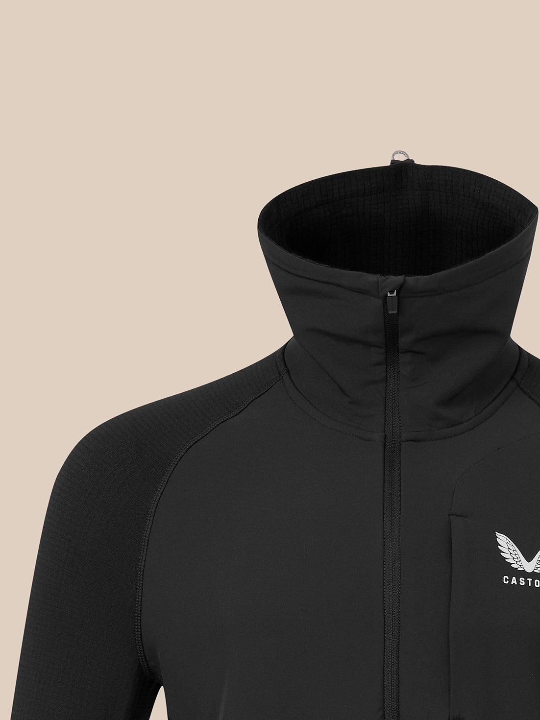 Men's Slim Fit Thermo 1/2 Zip Long Sleeve Top - Black - Black