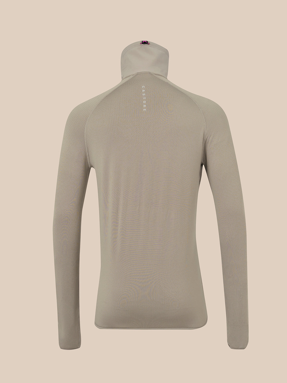 Heren slim-fit Thermo-top met lange mouwen en 1/2-rits - Taupe - Taupe