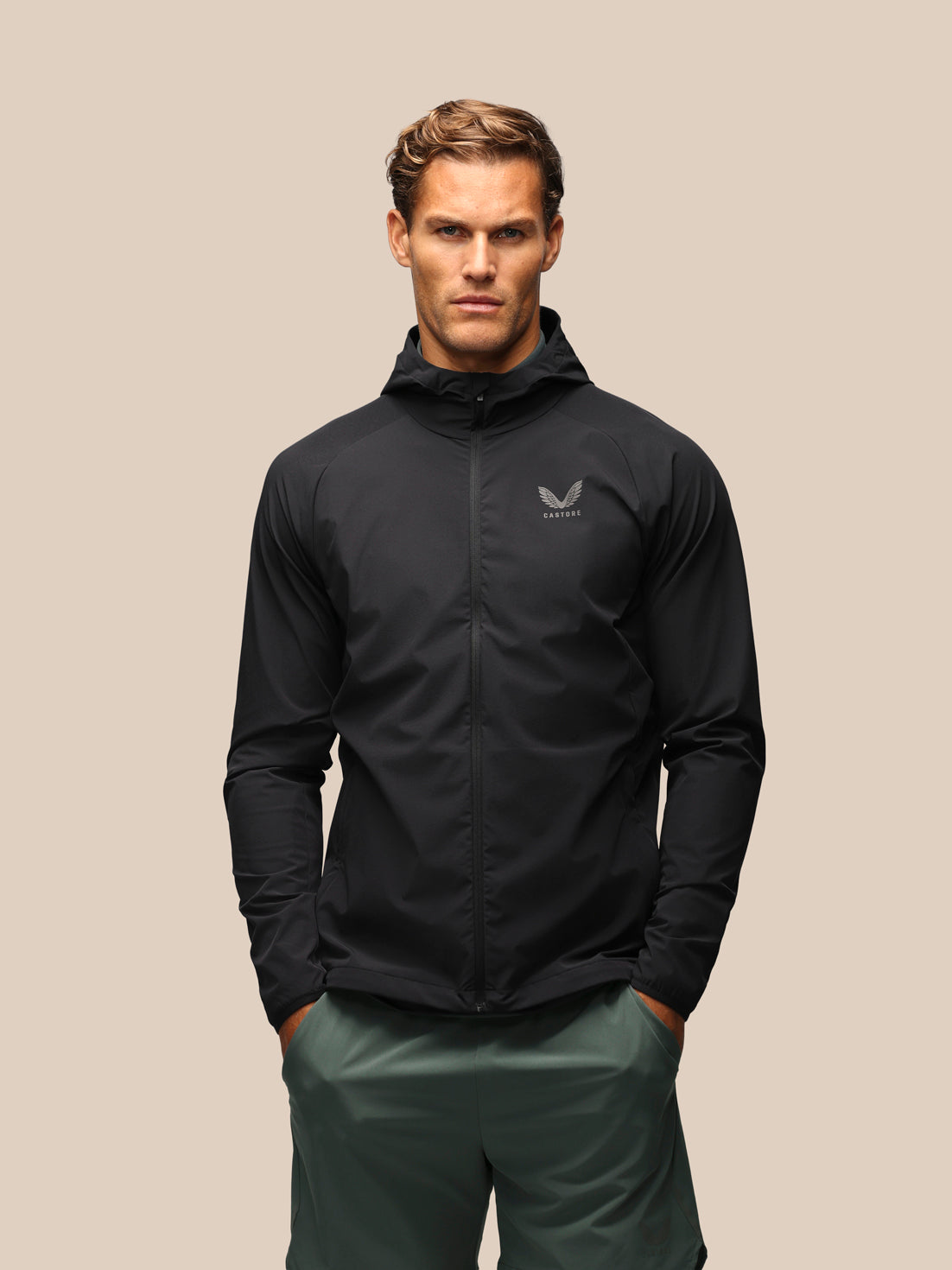 Cortavientos de manga larga Apex Slim Fit de hombre – Negro - Negro